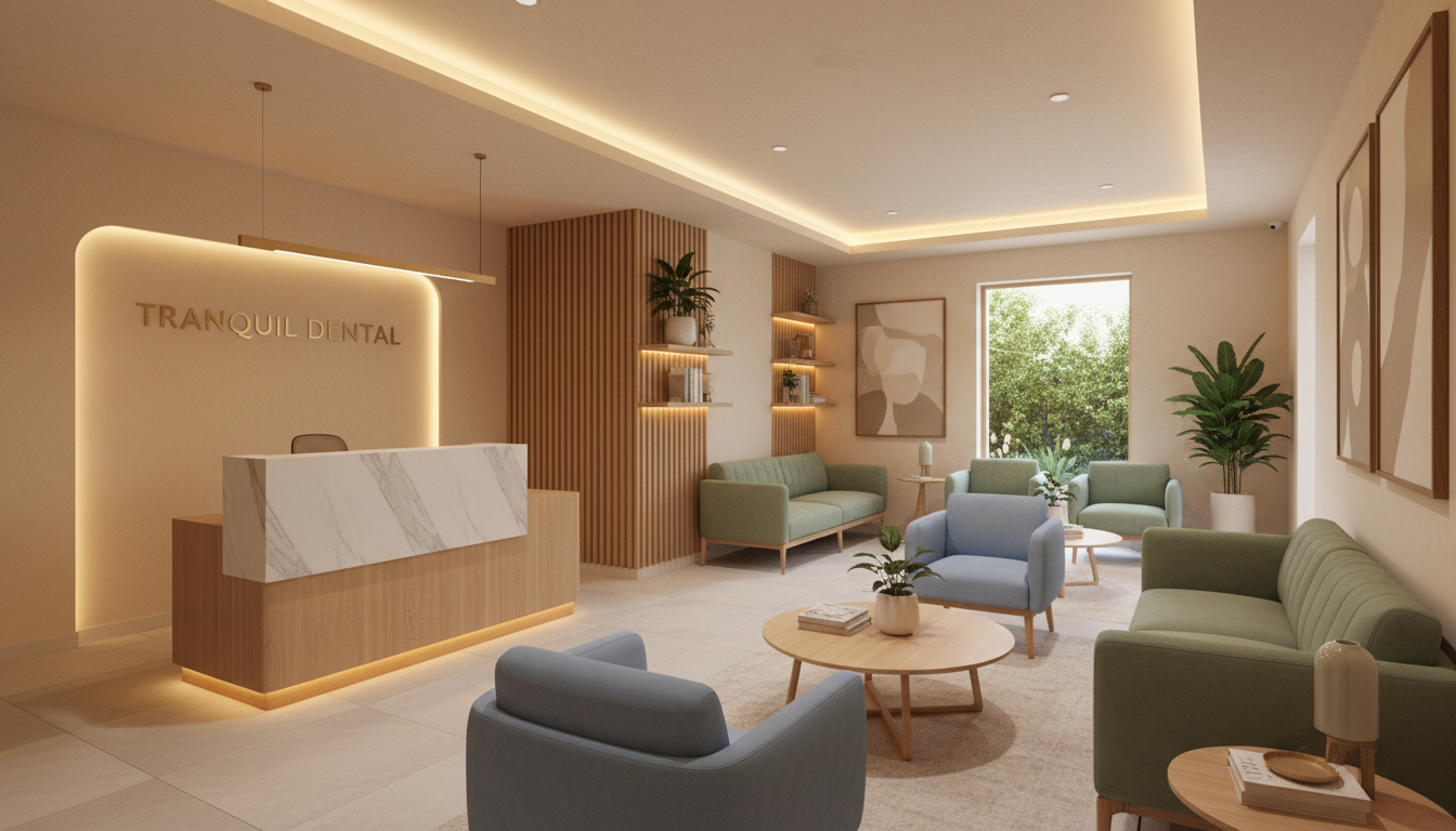 Modern, comfortable dental waiting room